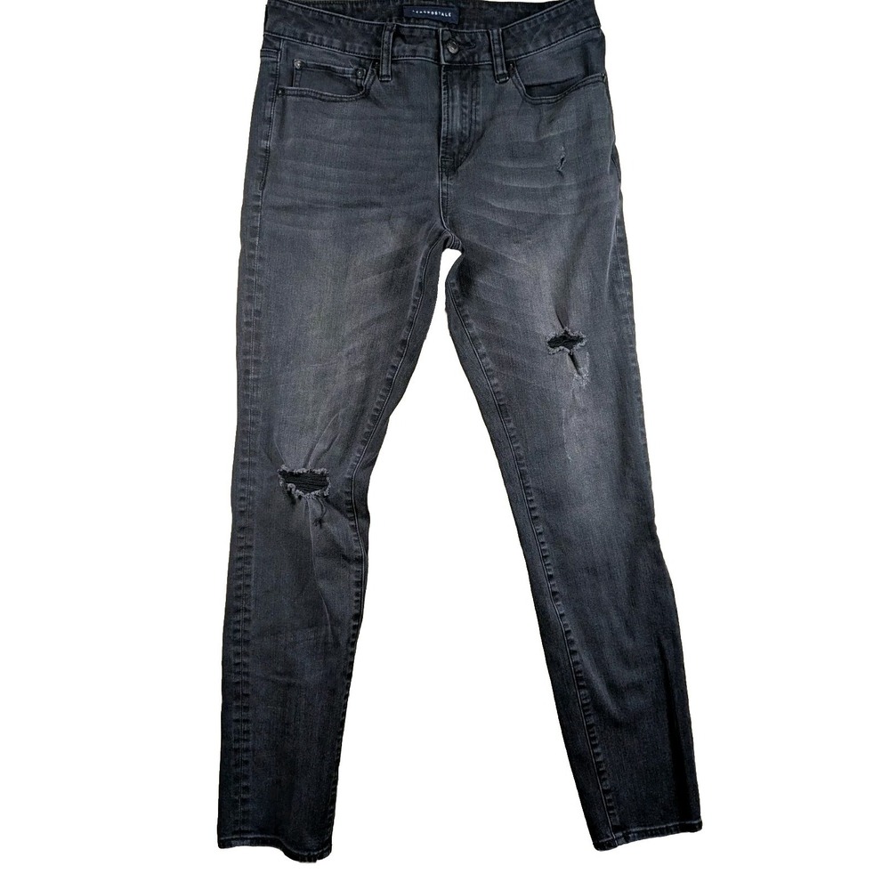 Aeropostale Mens Jeans Super Skinny Black Distressed Size 30 x 32 Classic Grunge